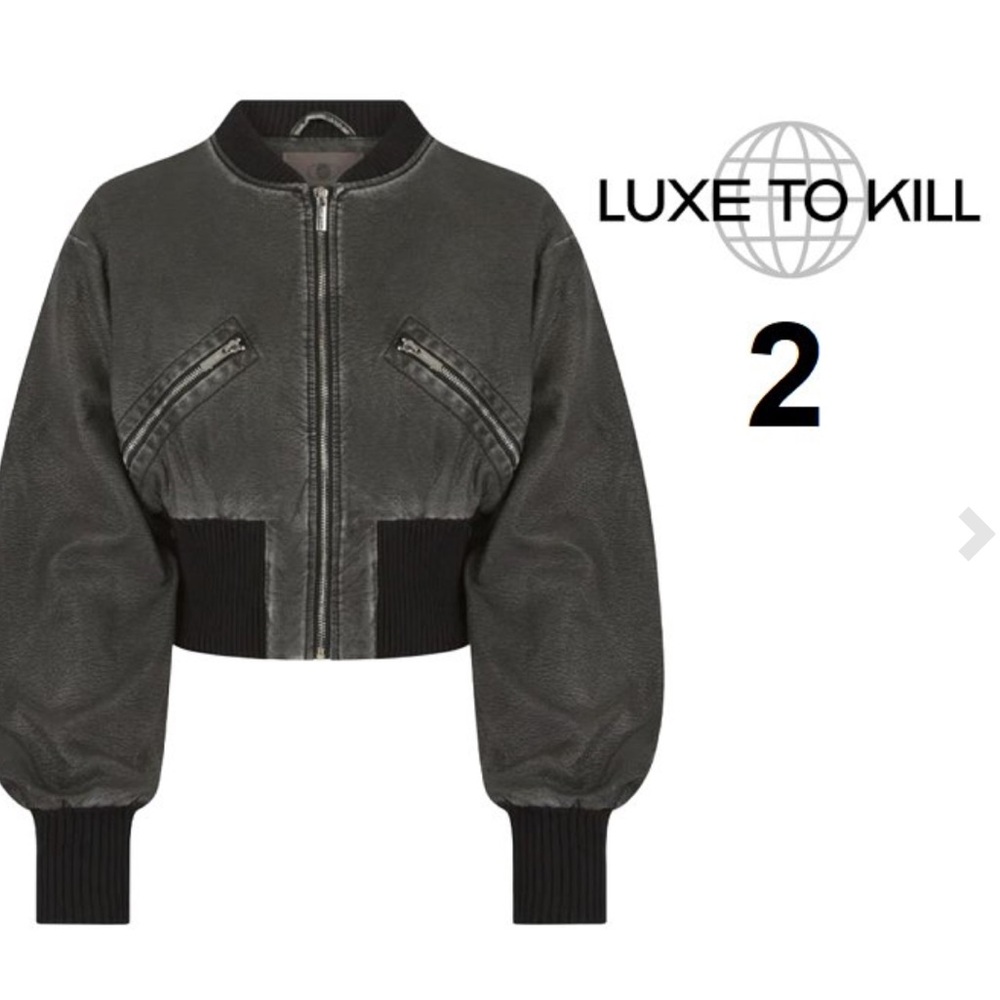 LUXE TO KILL CROPPED BOMBER JACKET - SIZE 2 (UK 6) - VINTAGE WASH - brand new